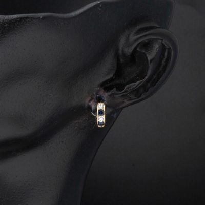 Lacivert avec Pierres Or Créole Bebek Boucle d'oreillesi - 14K - 0.95g - EZ Gold