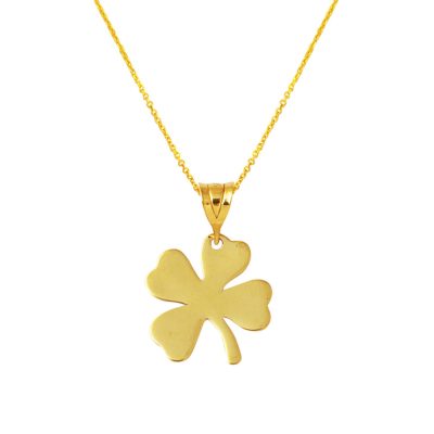 Clover 14K Plaka Gold Necklace