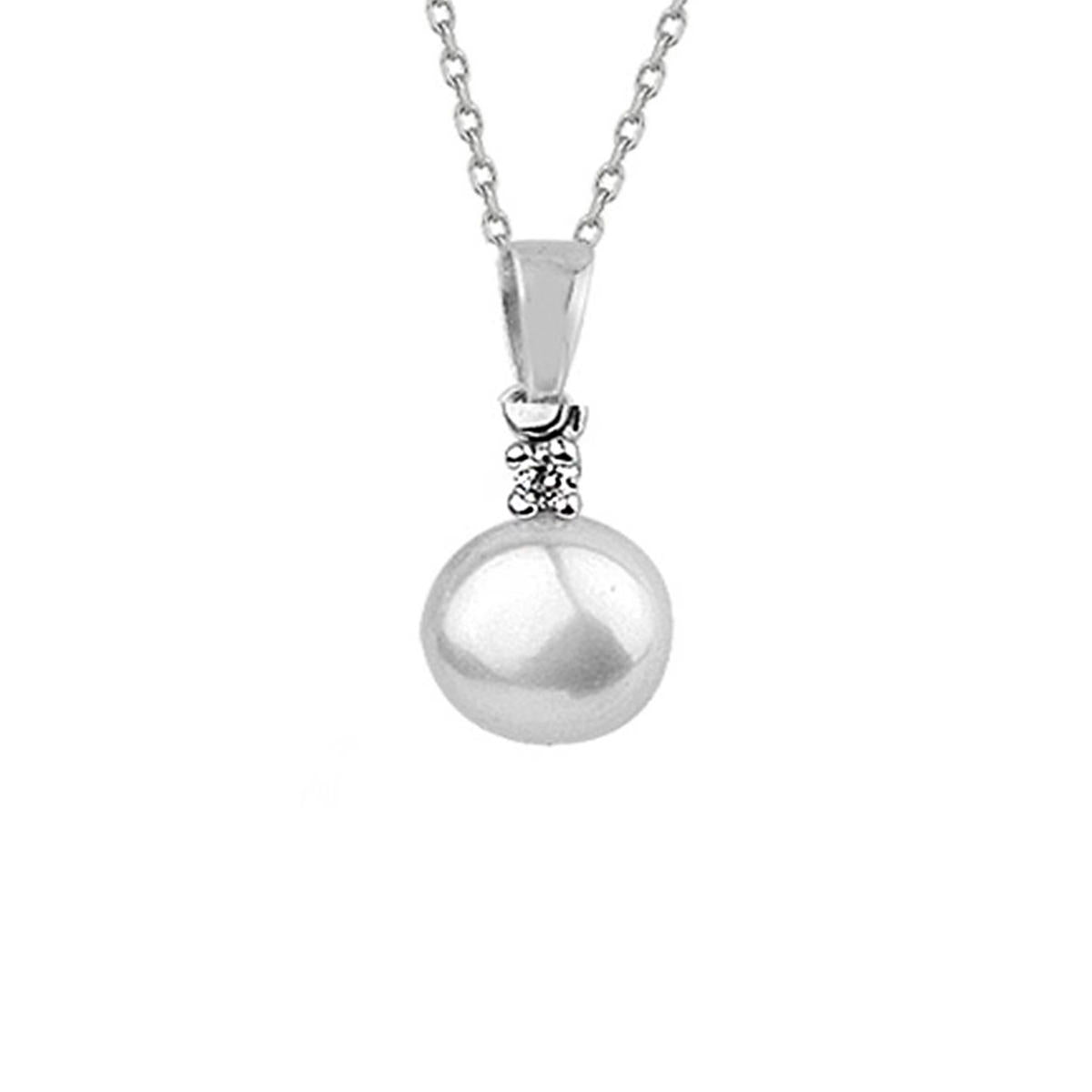 Piu Solitaire Pearl Gold Necklace
