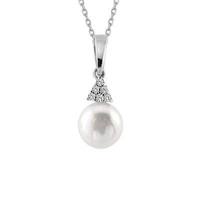 Inera avec Perles Blanc Or Collier