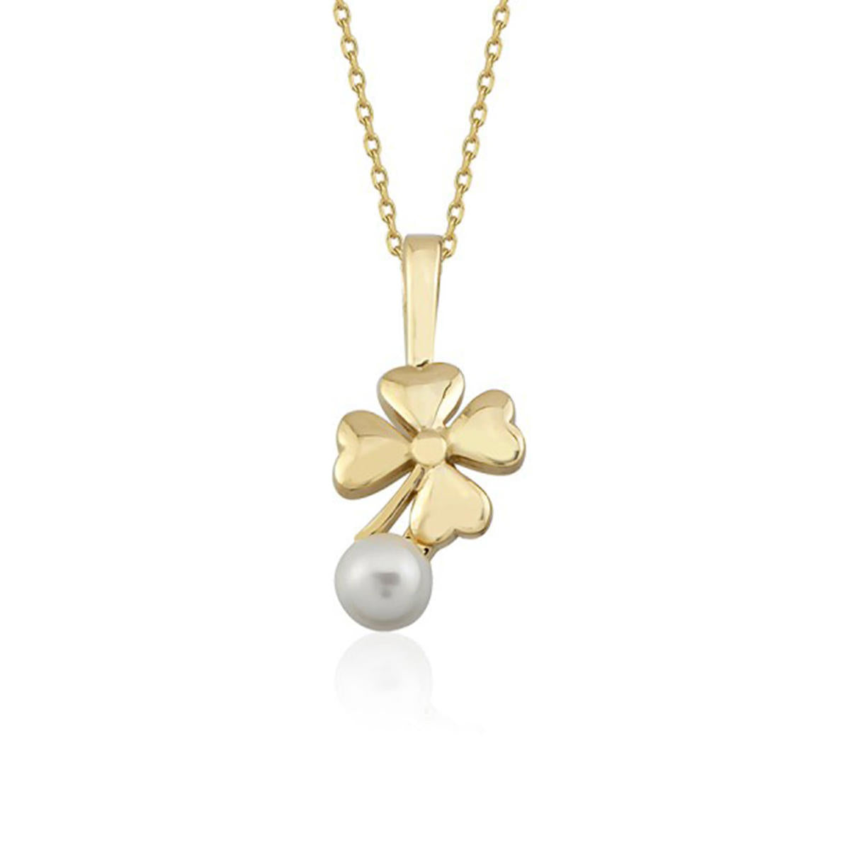 Trebol Pearl Gold Necklace