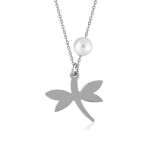 Yusufçuk Pearl White Gold Necklace