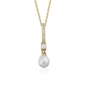 Annecy de Perles Baguette avec Pierres Or Collier
