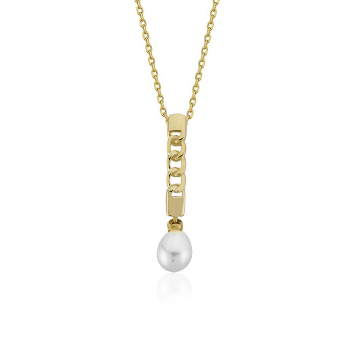 Grasse Pearl Gold Vertical Necklace