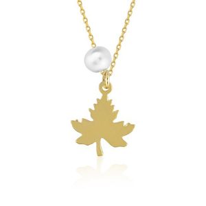 Çınar Yaprağı de Perles Or Collier