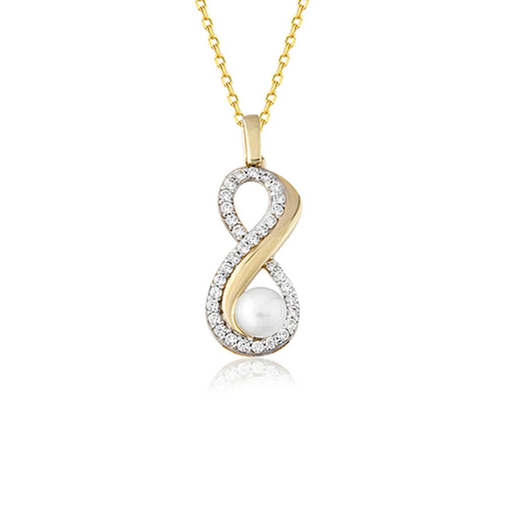Infinity Pearl Gold Necklace