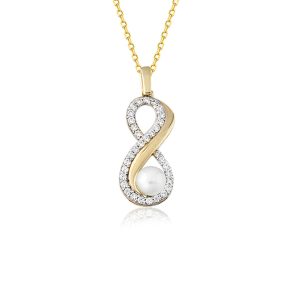 Infinity Pearl Gold Necklace