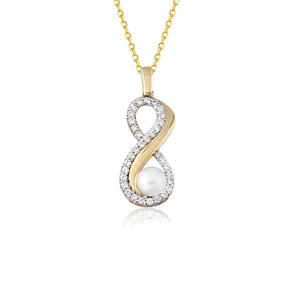 Infinity Pearl Gold Necklace