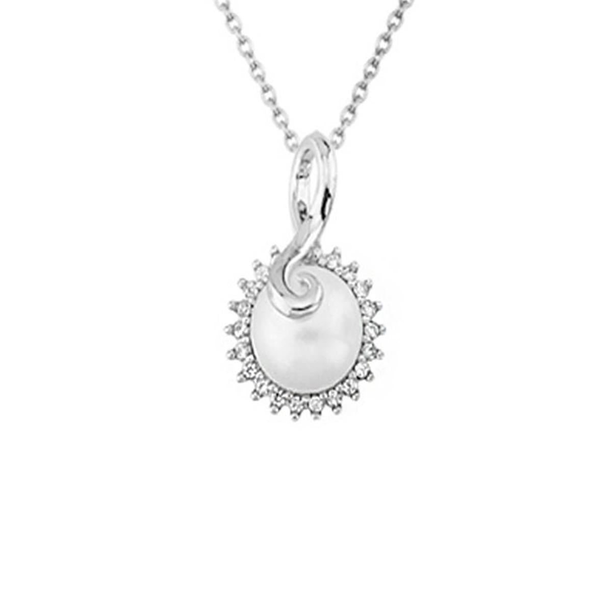 Alba de Perles Blanc Or Collier