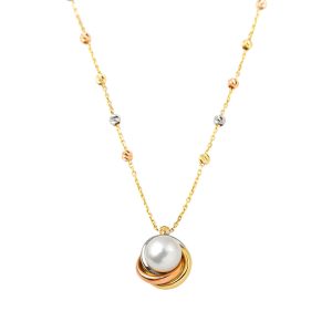 Boules Or a Chaine de Perles Collier
