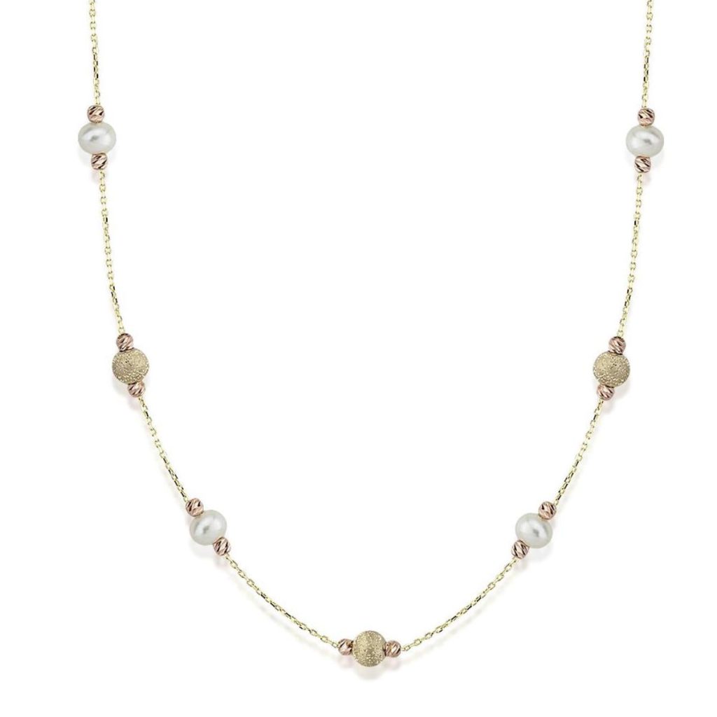 Boules en Or de Perles Chaine Collier
