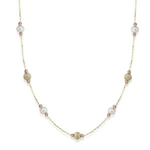 Boules en Or de Perles Chaine Collier