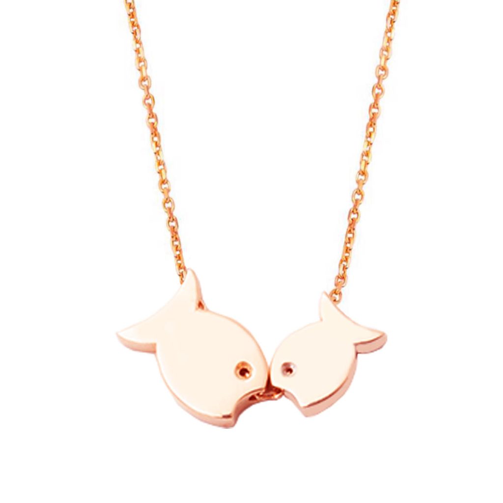 Balık ve Yavrusu Rose Or Collier