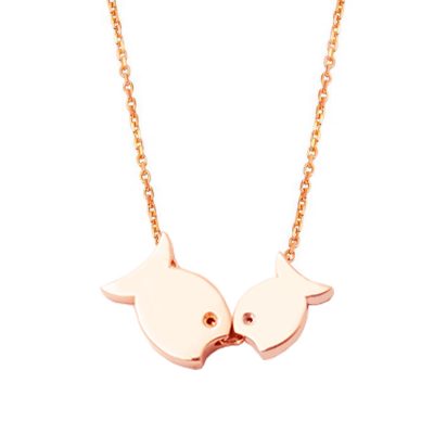 Balık ve Yavrusu Rose Or Collier