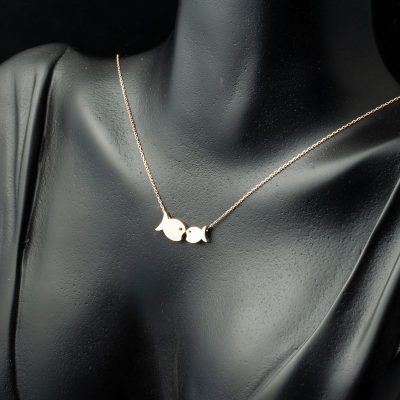 Balık ve Yavrusu Rose Or Collier - 14K - 2.08g - EZ Gold