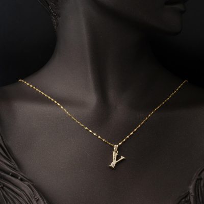 Lettera Y Lettrei Or Collier 14 Carats - 14K - 1.83g - EZ Gold