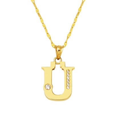Lettera Ü Lettrei Or Collier 14 Carats