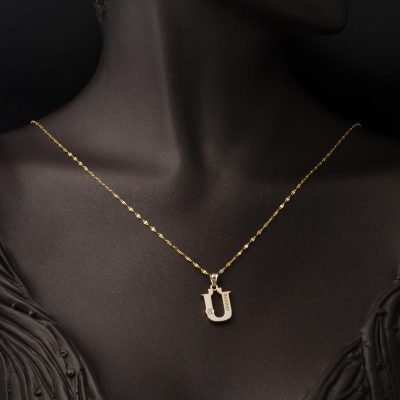 Lettera Ü Lettrei Or Collier 14 Carats - 14K - 2.15g - EZ Gold