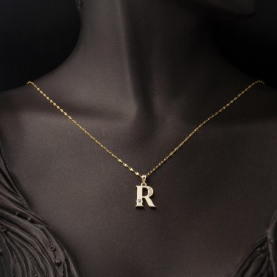 Lettera R Lettrei Or Collier 14 Carats - 14K - 2.02g - EZ Gold