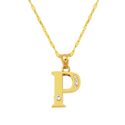 Lettera P Lettrei Zincirli 14 Carats Or Collier