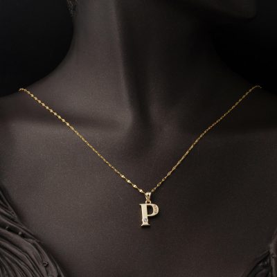 Lettera P Lettrei Zincirli 14 Carats Or Collier - 14K - 1.99g - EZ Gold