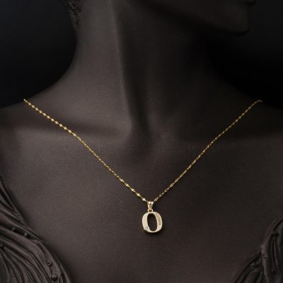Lettera O Baş Lettreli 14 Carats Or Collier - 14K - 1.95g - EZ Gold