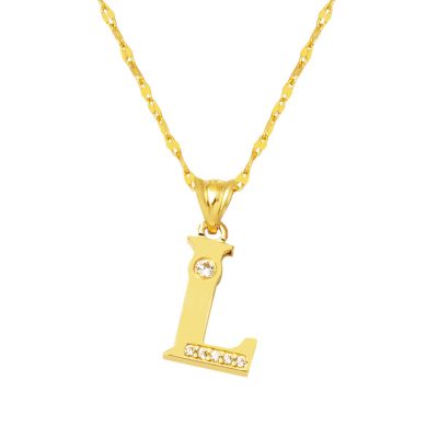 Lettera L Baş Lettreli 14 Carats Or Collier
