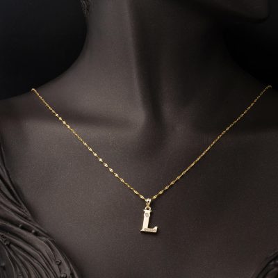 Lettera L Baş Lettreli 14 Carats Or Collier - 14K - 1.8g - EZ Gold