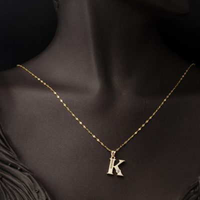Lettera K Lettrei Zincirli 14 Carats Or Collier - 14K - 2.05g - EZ Gold