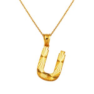 Ü Lettrei a Chaine 22 Carats Or Collier