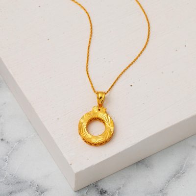 Üç Boyutlu Ö Lettrei 22 Carats Or Collier - 22K - 2.87g - EZ Gold