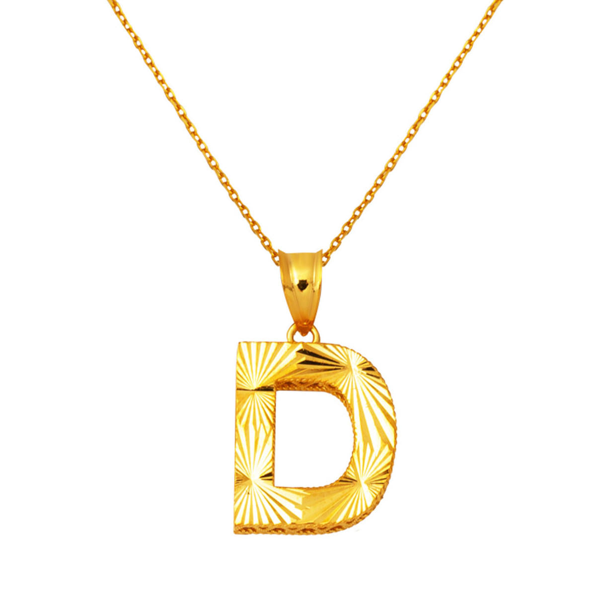 D Letteri Üç Boyutlu 22 Karat Gold Necklace
