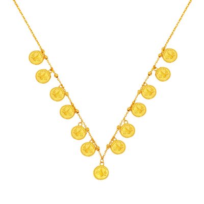 Tuğra Dizili 22K Zincirli Gold Necklace