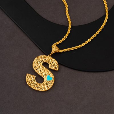 S Letteri Heart Enamel 22K Gold Necklace - 22K - 12.58g - EZ Gold