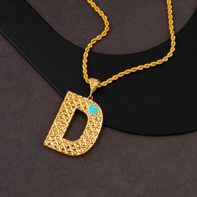 D Lettrei 22 Carats avec Cœur Or Collier - 22K - 12.48g - EZ Gold