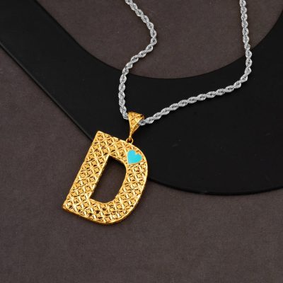 D Lettrei avec Cœur 22 Carats Zincirsiz Collier - 22K - 8.62g - EZ Gold
