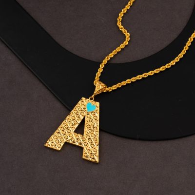 A Lettrei avec Cœur 22 Carats Jaune Or Collier - 22K - 8.01g - EZ Gold