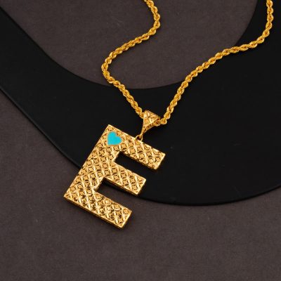 E Lettrei 22 Carats avec Cœur Or Collier - 22K - 8.63g - EZ Gold