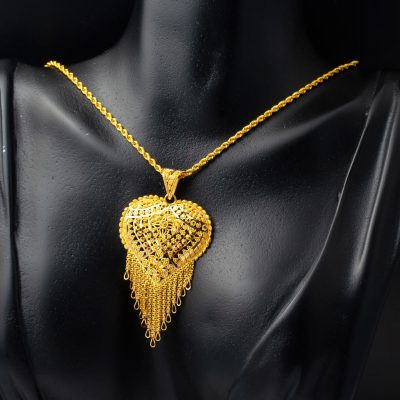 22K with Heart Hint İşi Gold Necklace - 22K - 13.03g - EZ Gold