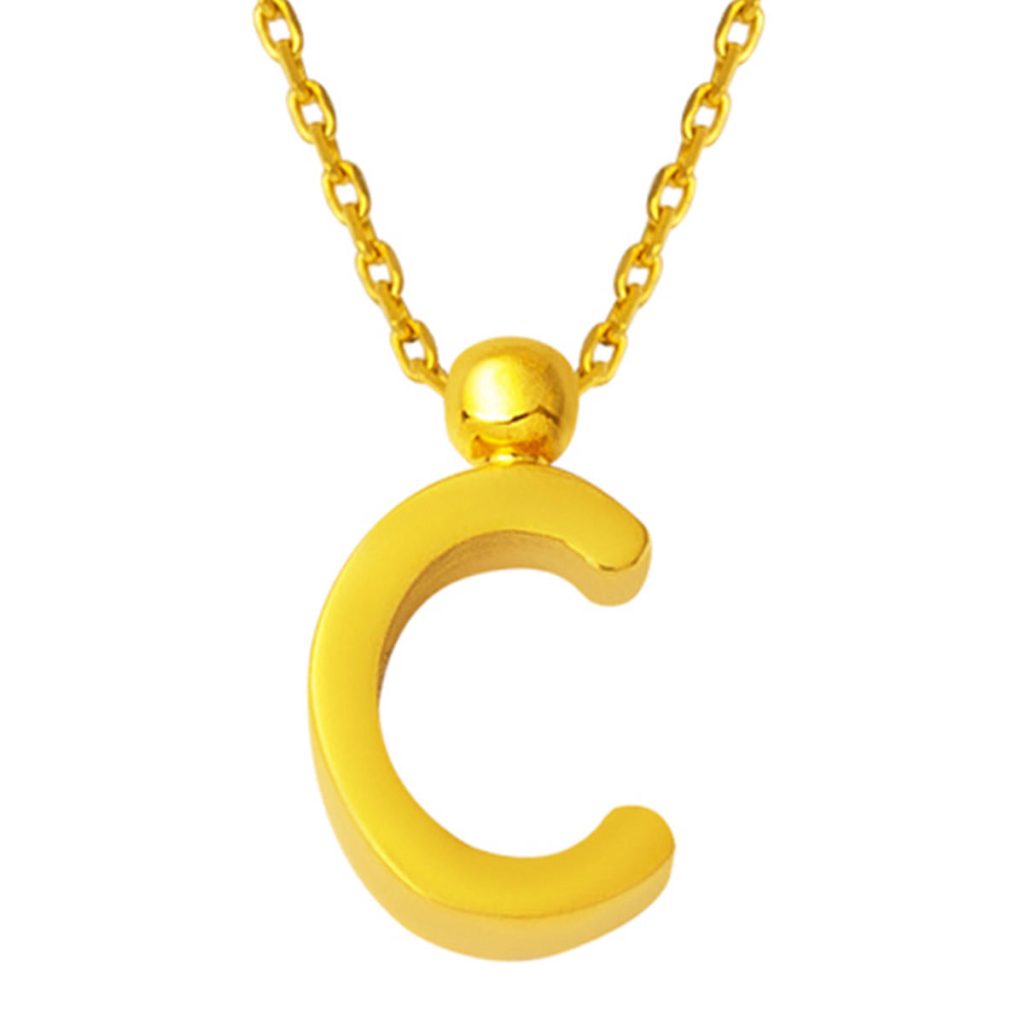 22 Carats C Lettrei Or Collier