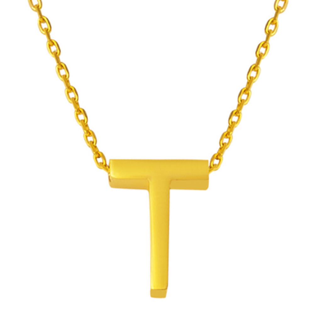 22 Karat T Letteri Gold Necklace