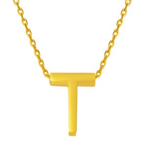 22 Karat T Letteri Gold Necklace