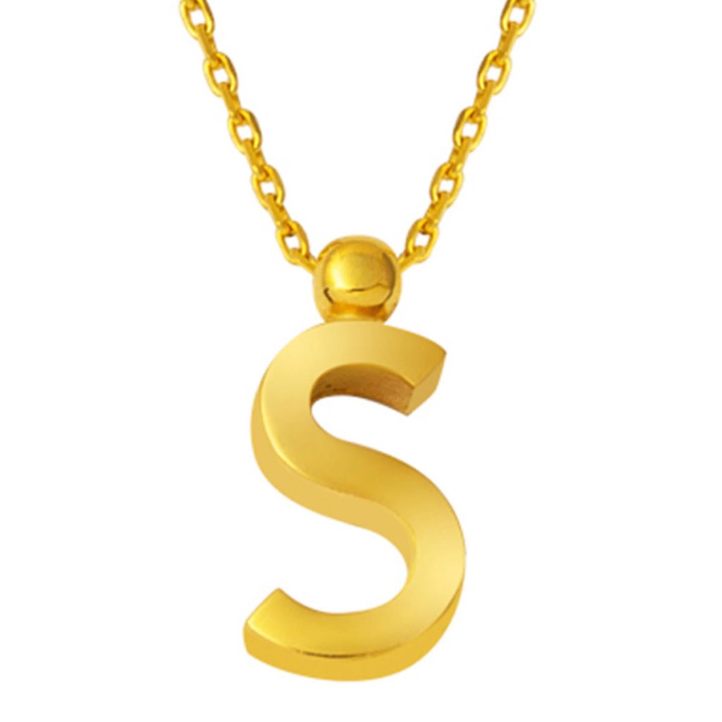 22 Carats S Lettrei Or Collier