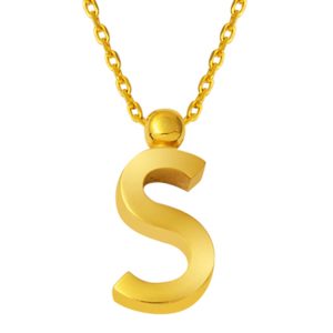 22 Karat S Letteri Gold Necklace