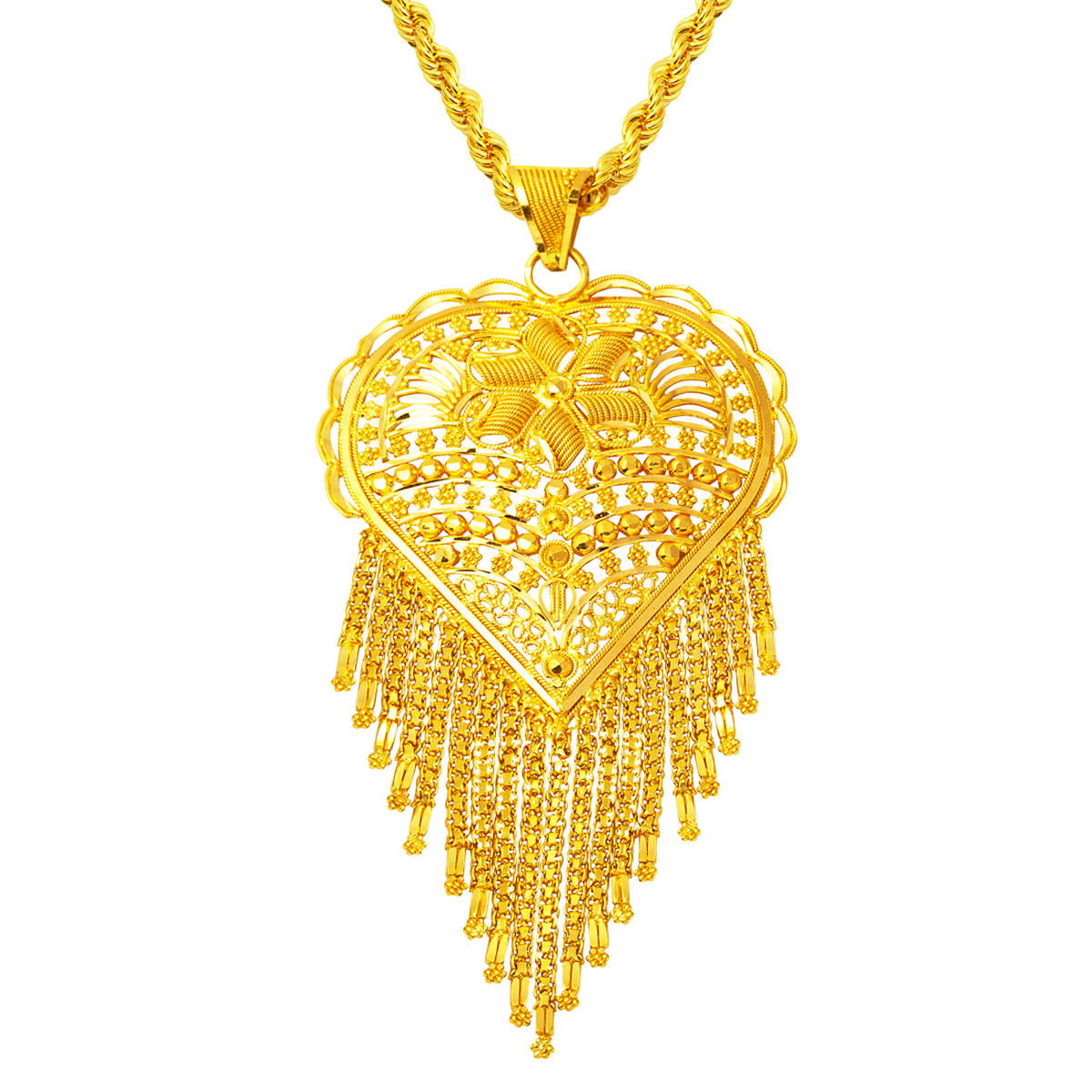 with Heart Hint İşi 22 Karat Gold Necklace