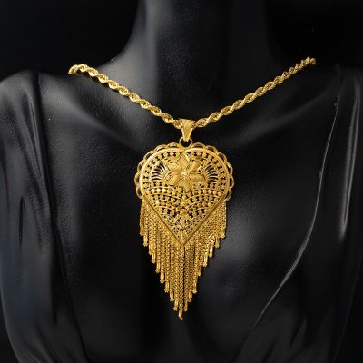 with Heart Hint İşi 22K Gold Necklace - 22K - 24.77g - EZ Gold