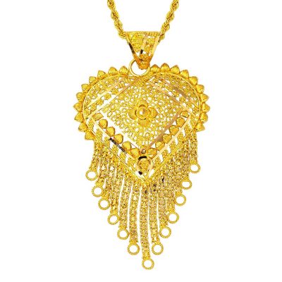 with Heart Hint İşi 22 Karat Gold Necklace
