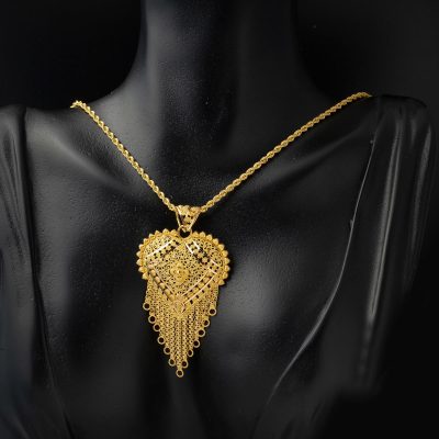 with Heart Hint İşi 22K Gold Necklace - 22K - 14.16g - EZ Gold