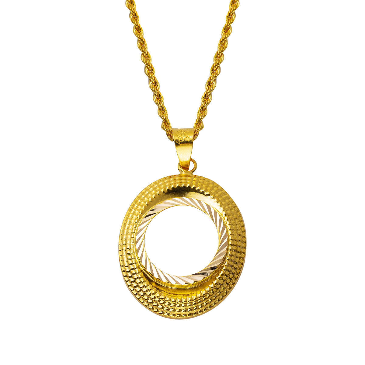 Oval Çerçeve Quarter Goldlık Necklace