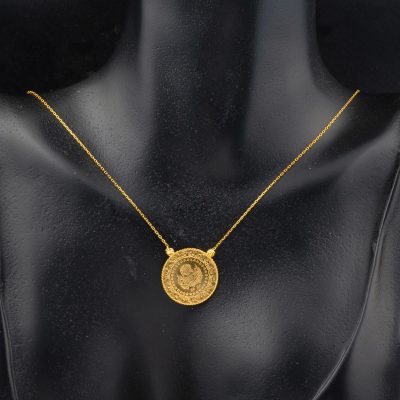 Çeyrekli 22 Ayar Altın Zincirli Kolye - 22K - 3.27g - EZ Gold